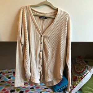 Abercrombie and fitch light tan cardigan